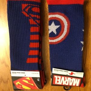 Superman and Captain Marvel Socks